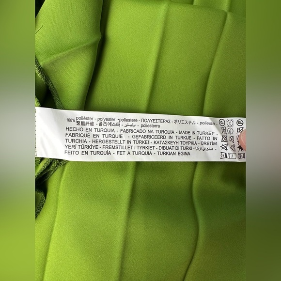 Zara High Waisted Lime Green A-Line Pleated Midi Skirt Size XS - Picture 8 of 11